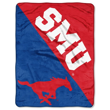 The Northwest Company Officially Licensed NCAA SMU Mustangs Halftone Micro Raschel Throw Blanket 46 x 60